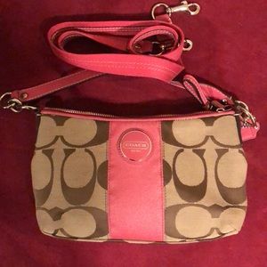 Coach purse- pink & beige